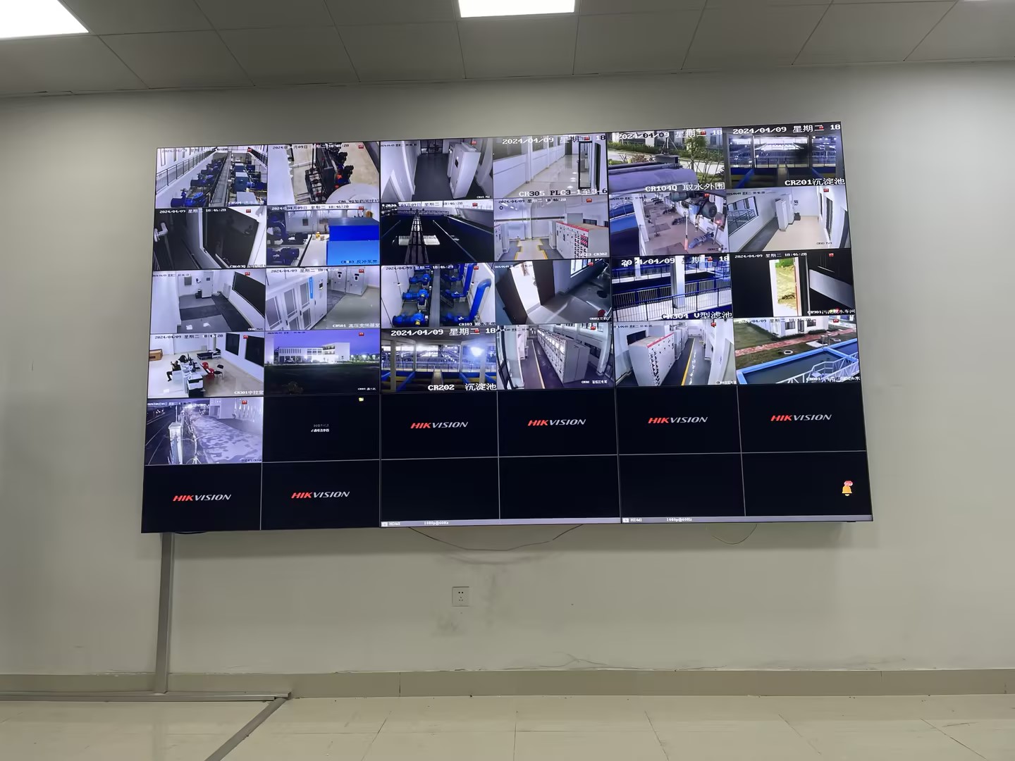 水廠55寸3*3信息監(jiān)控中心大屏拼接屏驗(yàn)收！